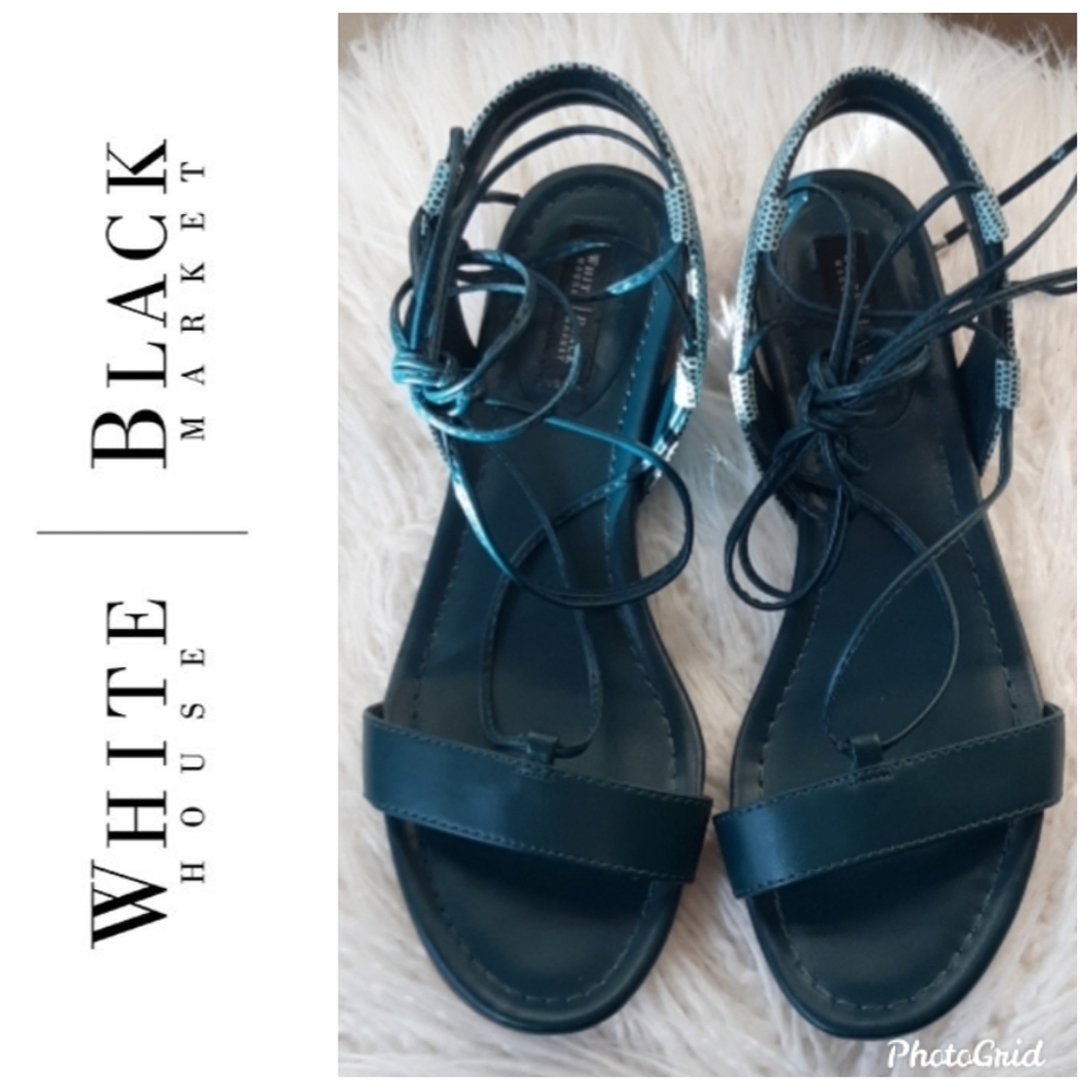 LIQUIDATION! WHBM TEAL SANDALS SZ: 6.5